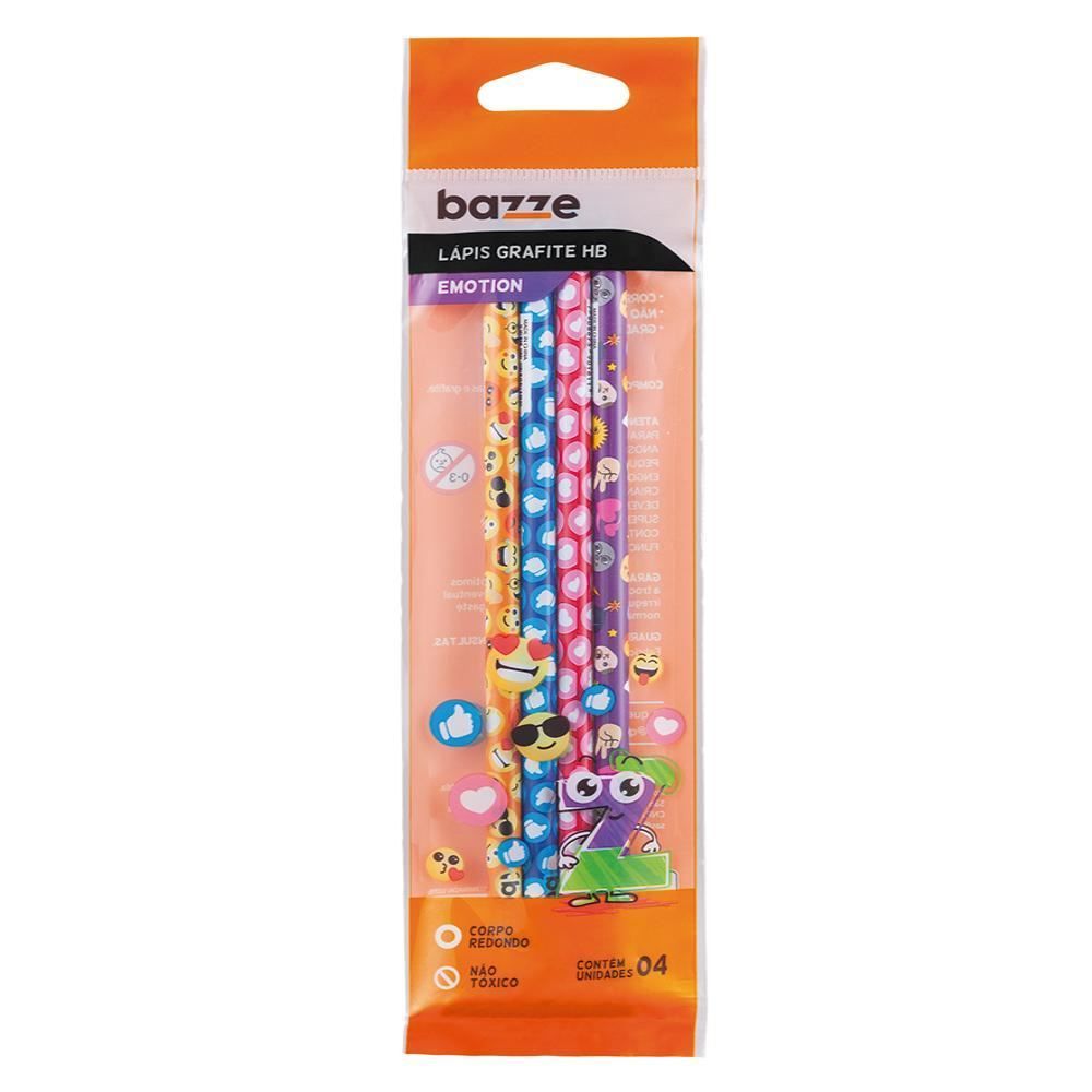 Lápis Grafite Emoções 4 Unidades Bazze Tris - 904010