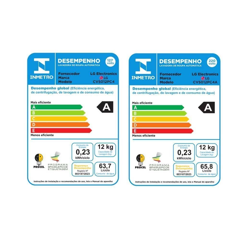 Lava e Seca LG Smart VC4 12kg Inox Look CV5012PC4