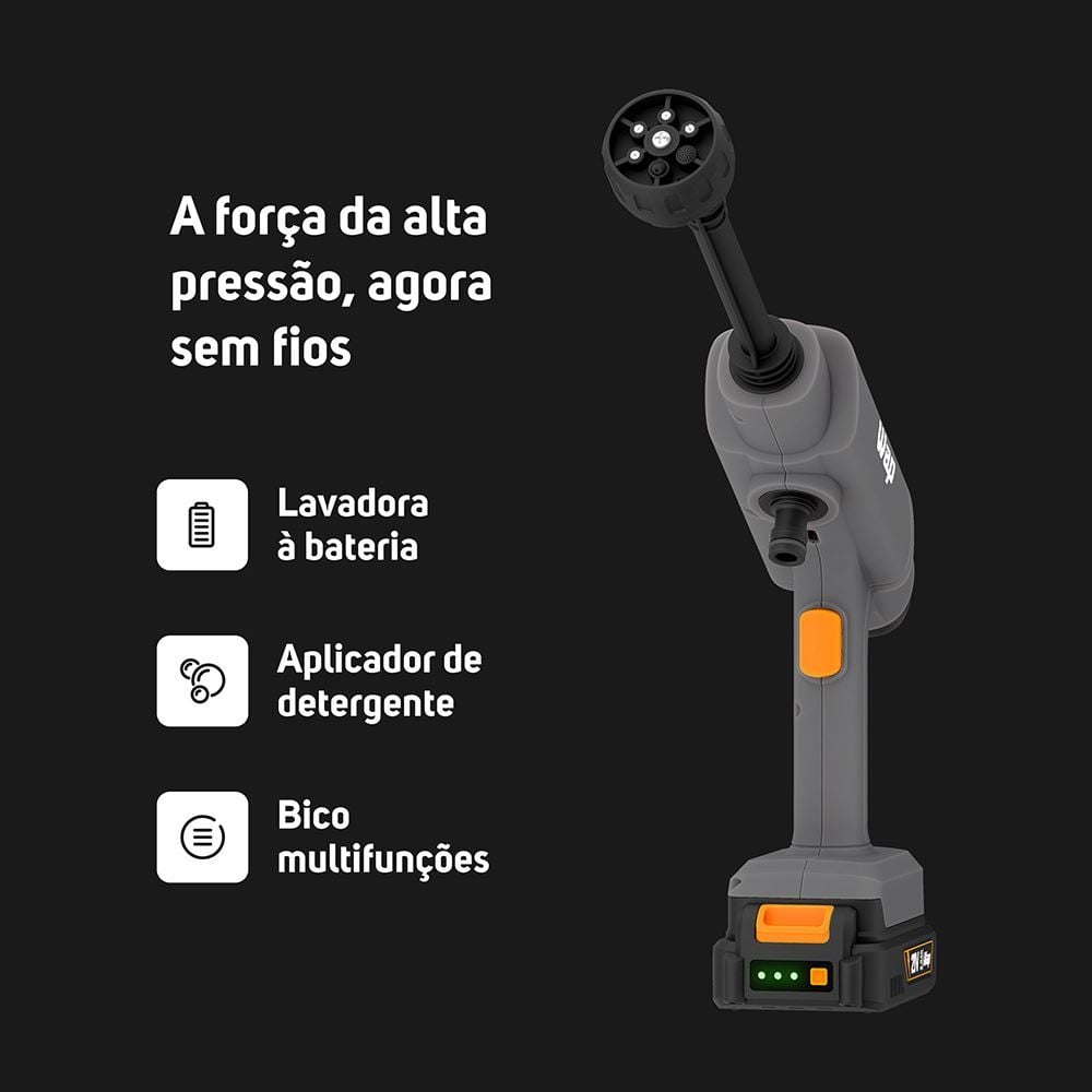 Lavadora de Alta Pressão Portátil Wap K21 Hpw01 21V 330 Psi - BIVOLT