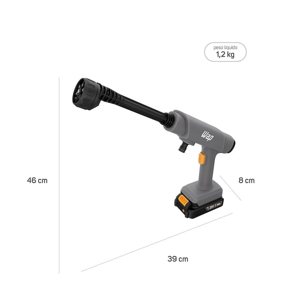 Lavadora de Alta Pressão Portátil Wap K21 Hpw01 21V 330 Psi - BIVOLT