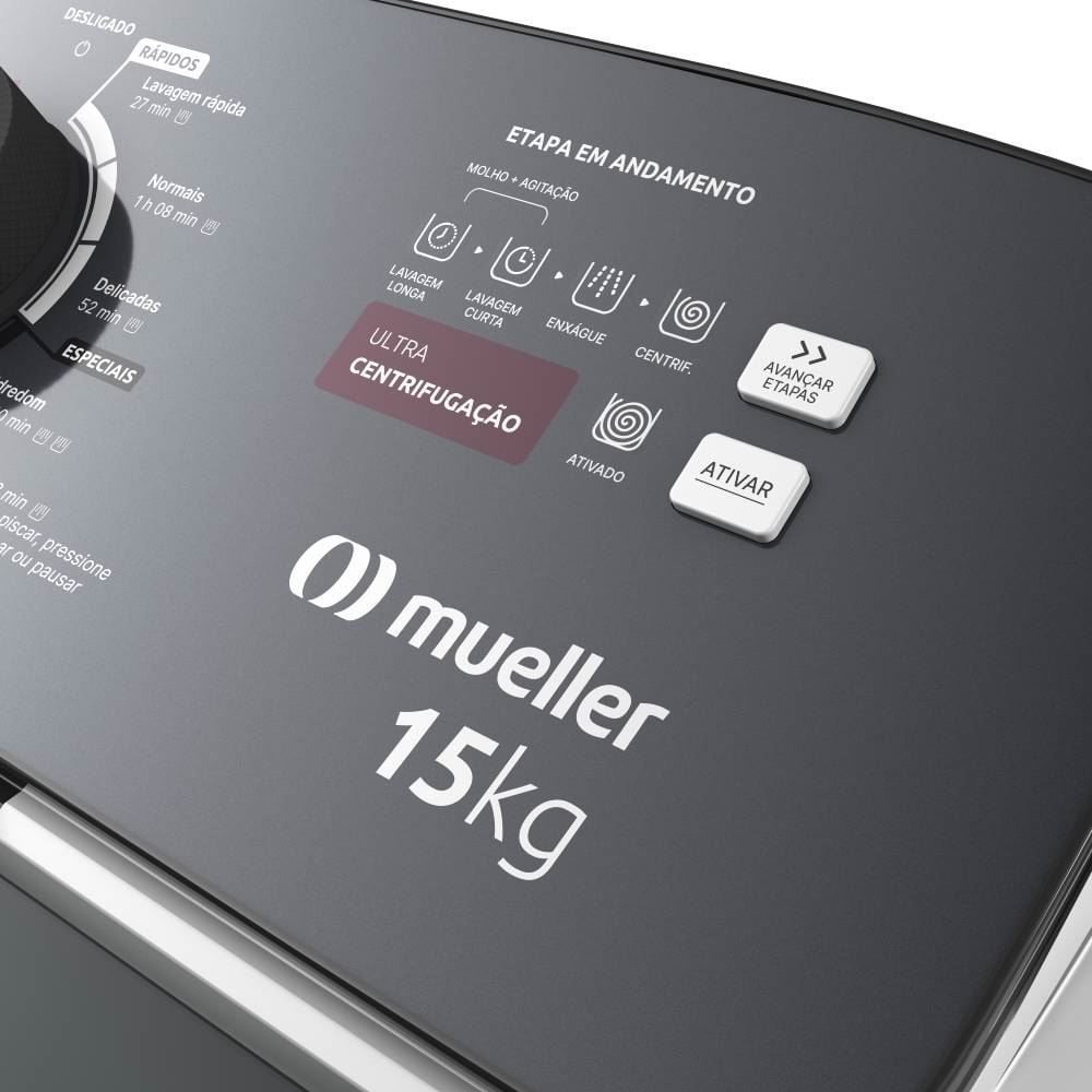 Lavadora de Roupa Mueller 15kg Automática Ultracentrifugação MLA15