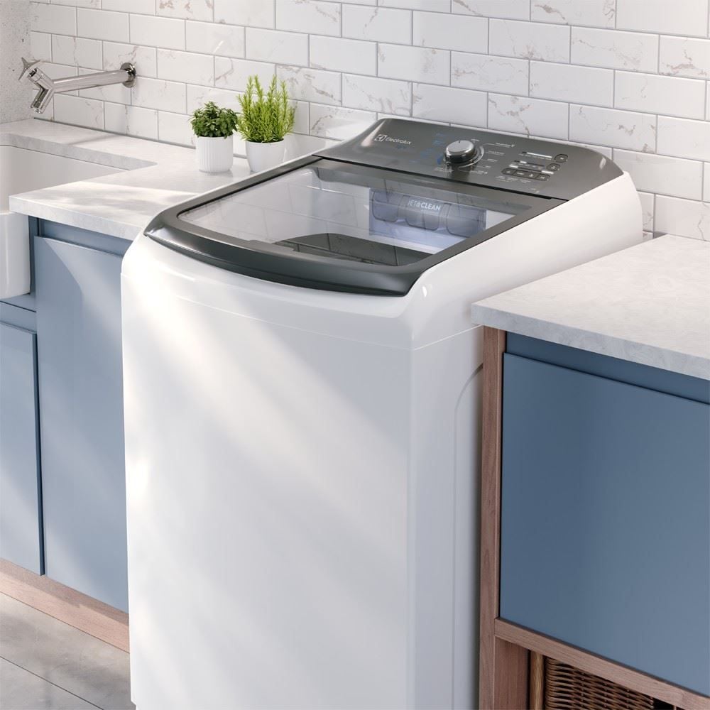 Máquina De Lavar Electrolux 18Kg LEE18 Branca com cesto inox e Jetclean