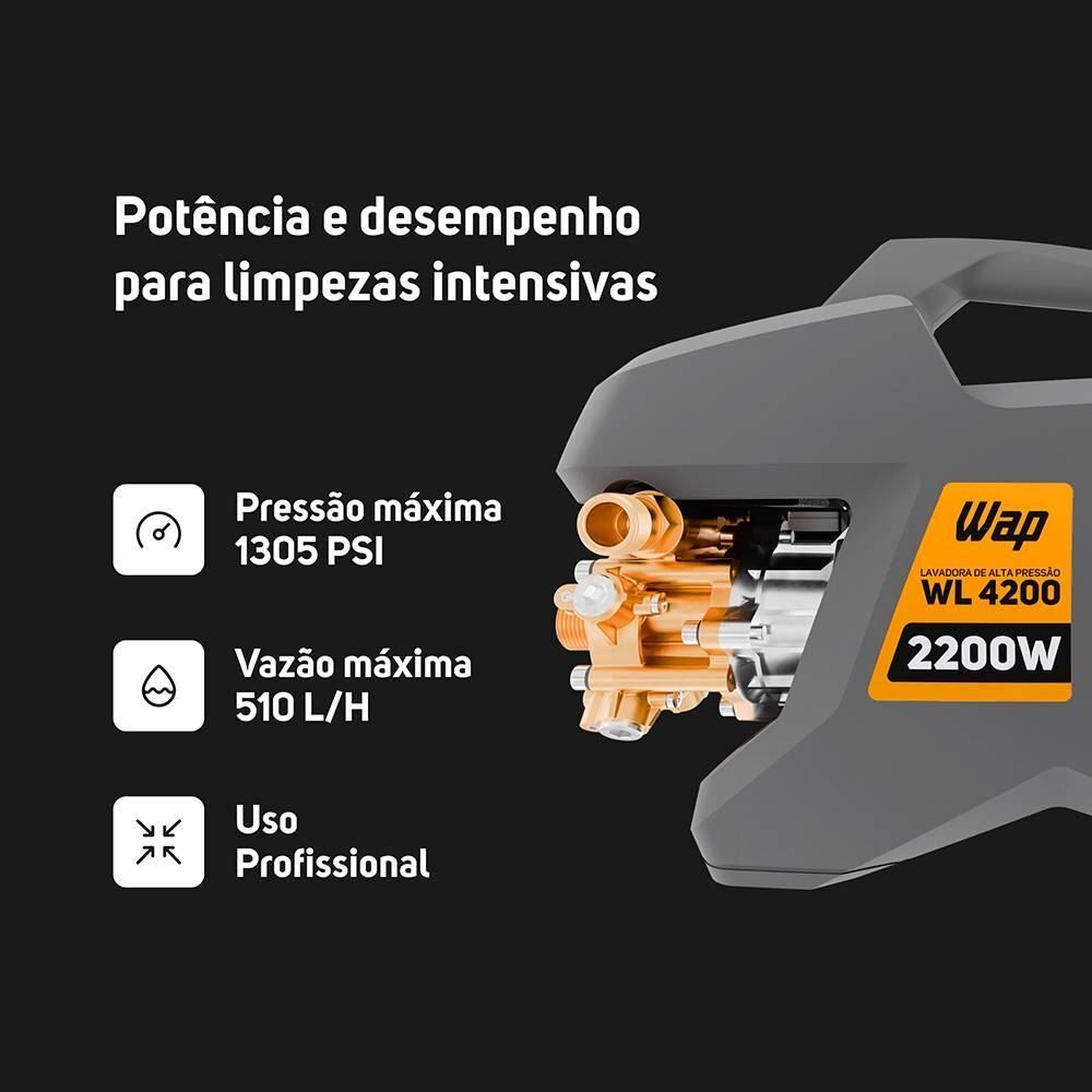 Lavadora e Desobstruidora Wap de Alta Pressão WL4200 Ultra 2200W