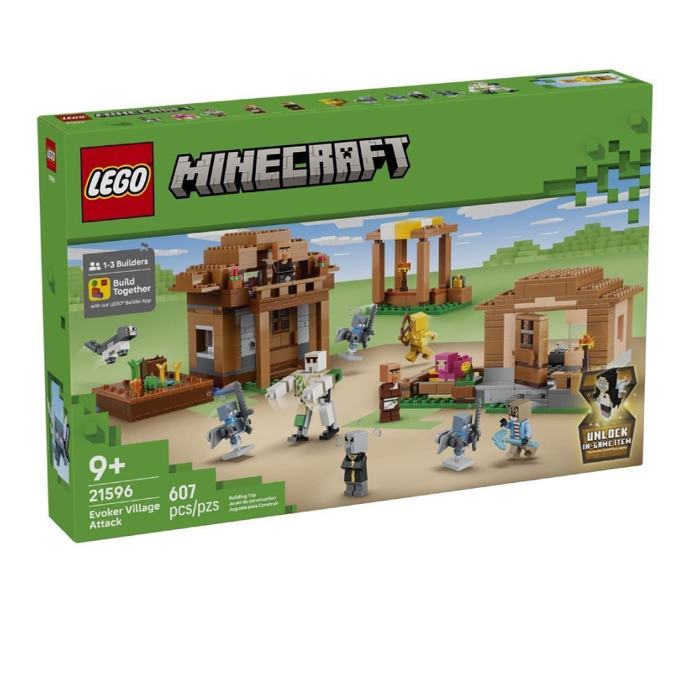 Lego Minecraft Ataque Á Vila dos Evocadores - 607 peças