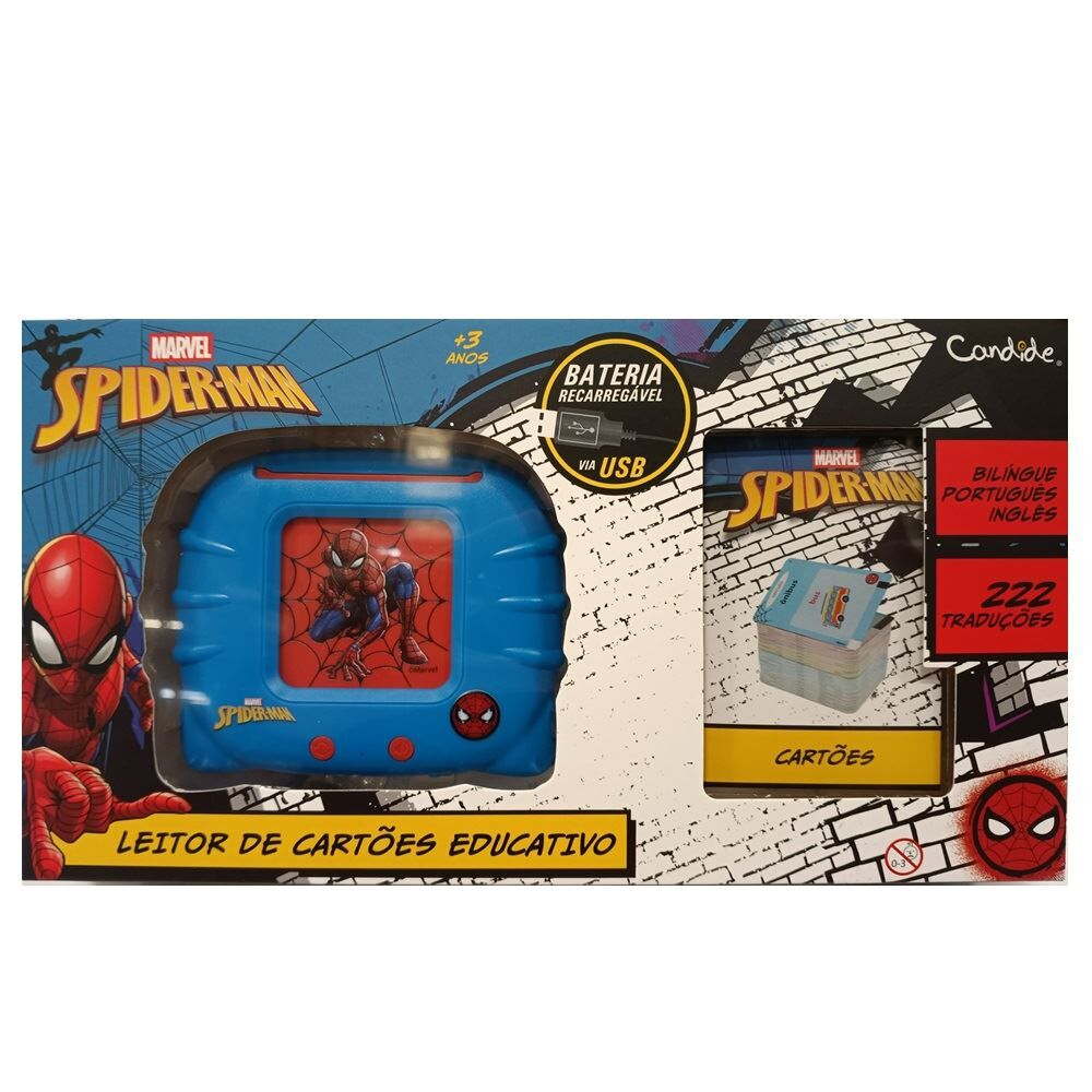 Leitor de Cartão Educativo Homem-Aranha Bilíngue Candide