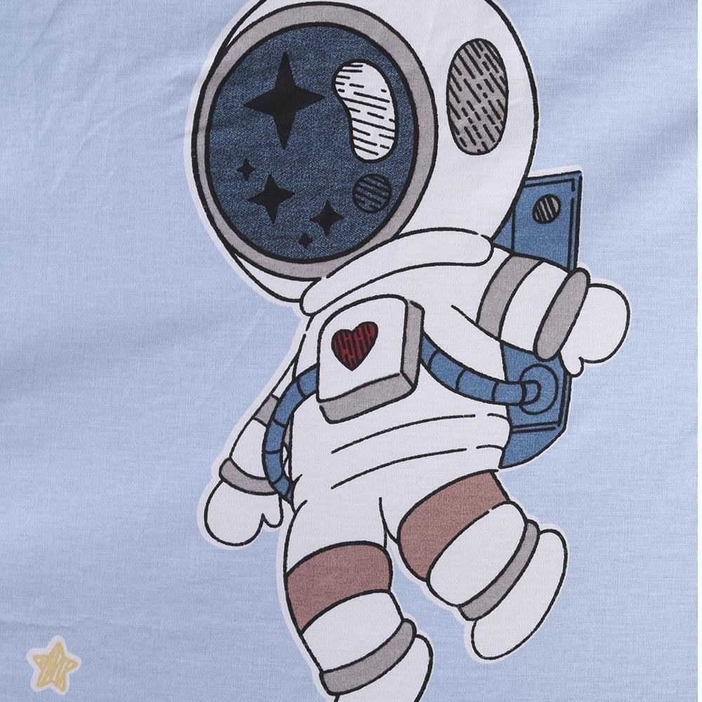 Lençol Avulso Casal com Elástico Infantil Buona Fortuna - Astronauta
