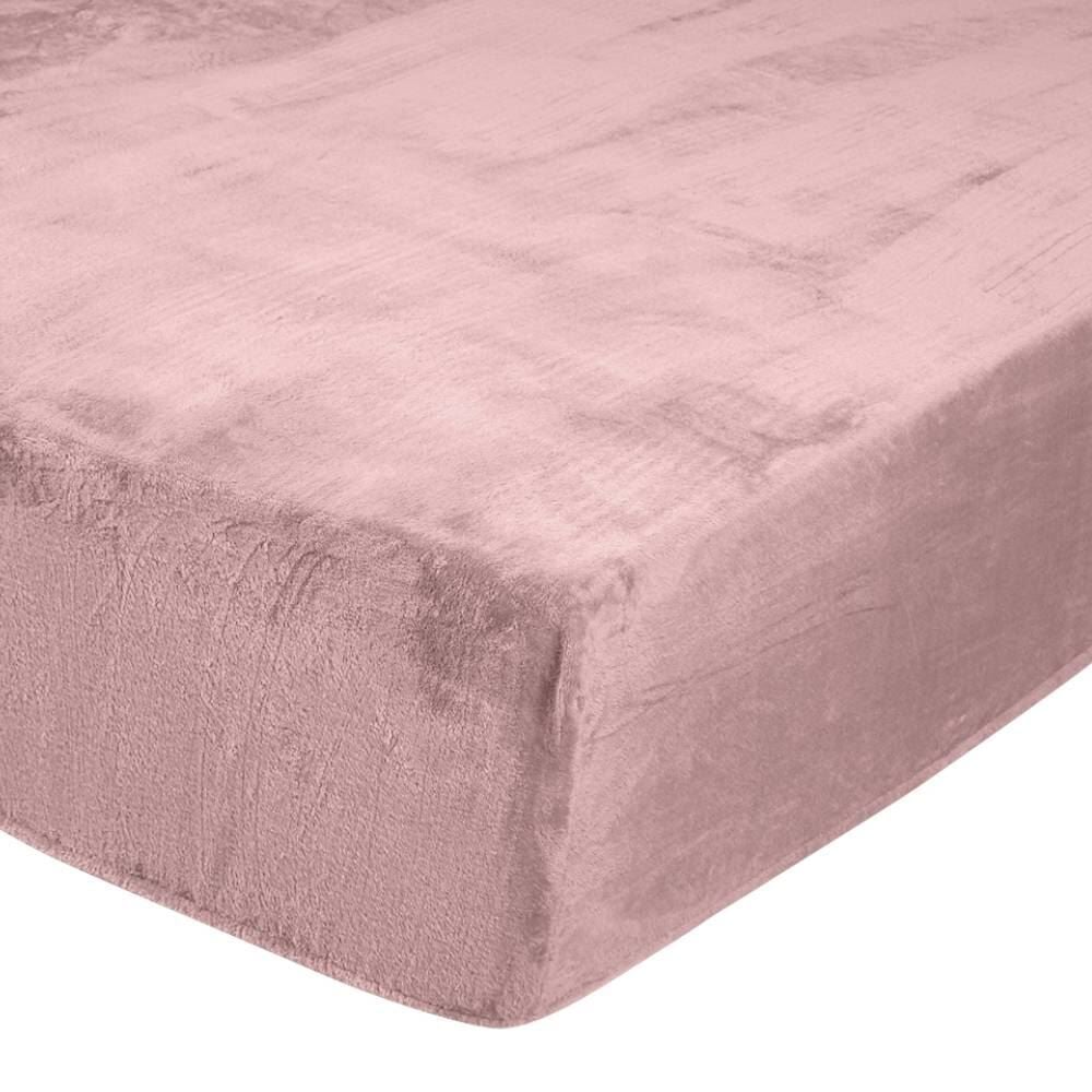 Lençol Avulso Casal com Elástico Plush Slip Havan Casa - Rosa Tule
