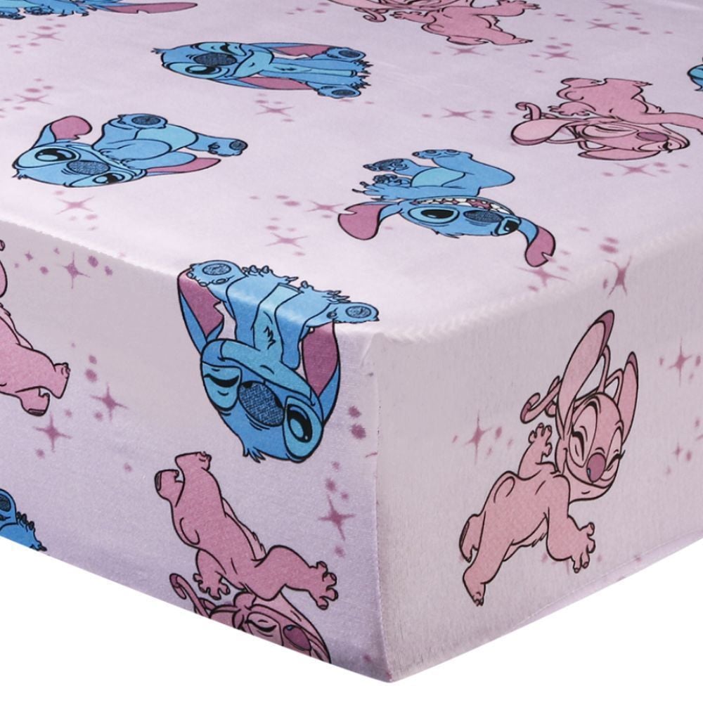 Lençol Casal 70% Algodão 30% Poliéster Portallar - Stitch e Angel 