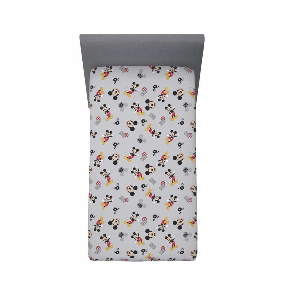 Lençol Infantil Solteiro com Elástico Disney by Hedrons - Mickey Work Rotativo