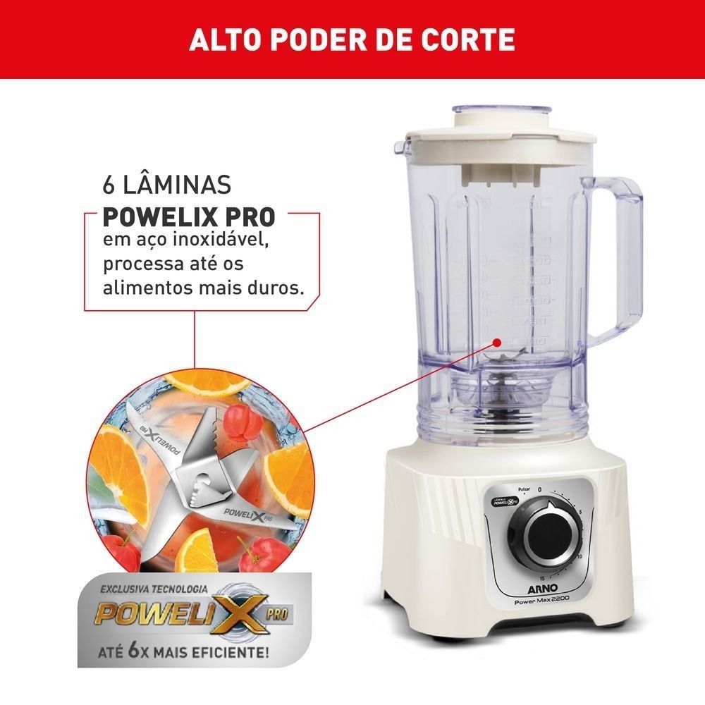 Liquidificador Arno Power Max Marfim LN64