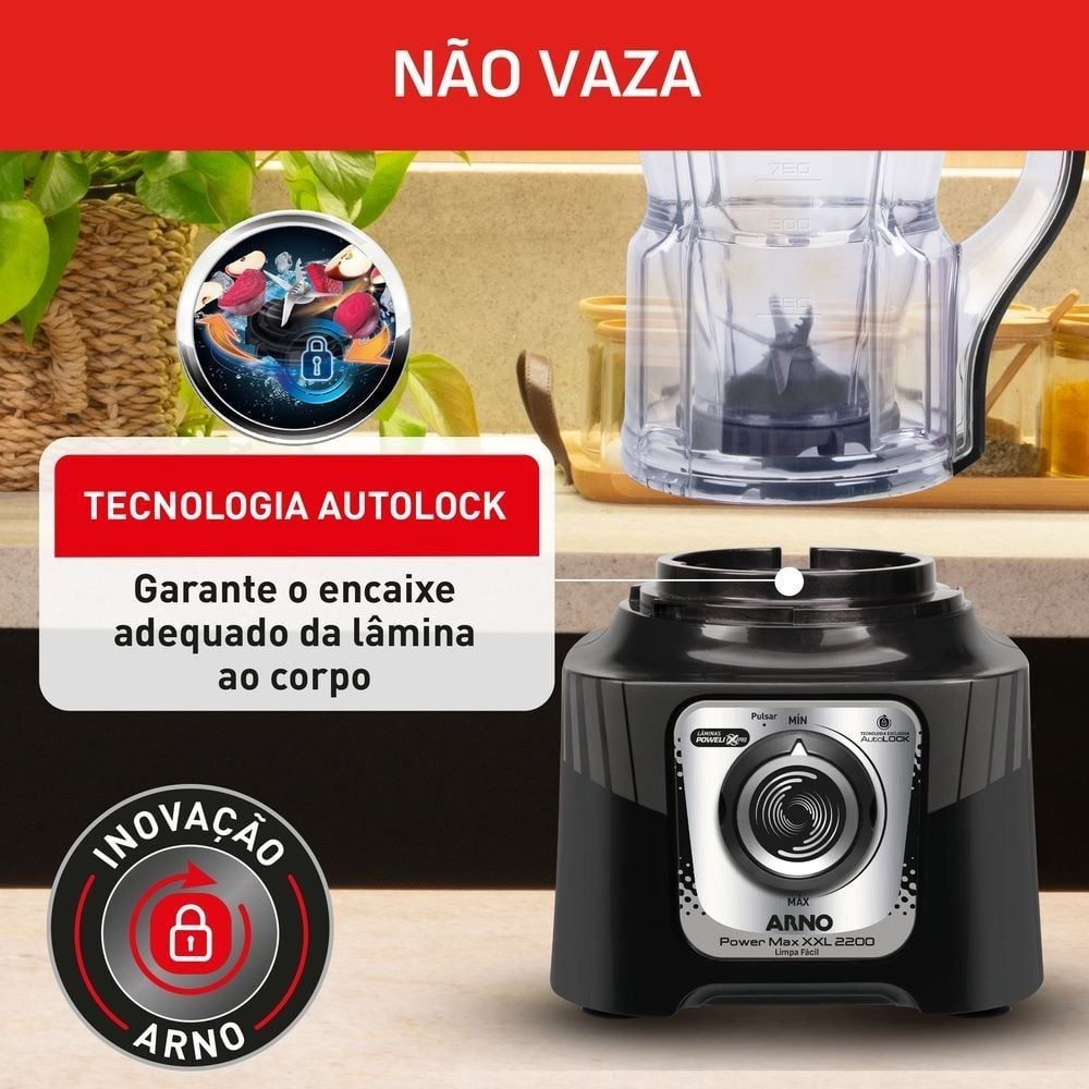 Liquidificador Arno Power Max XXL 2200W Preto LN88