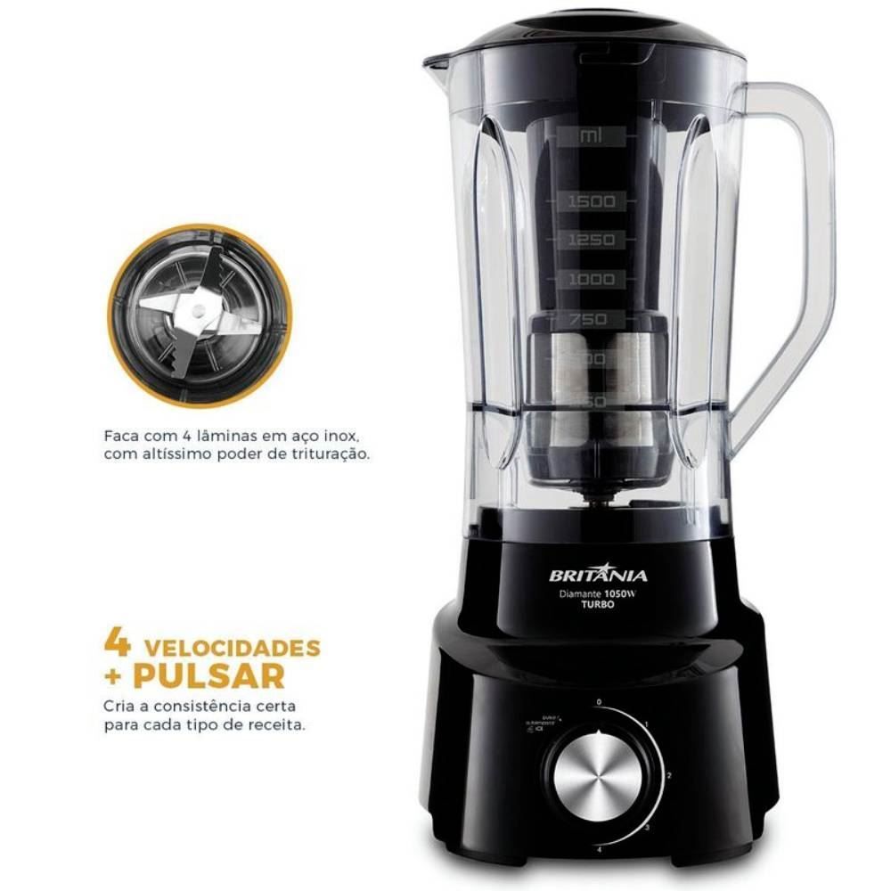 Liquidificador Diamante 800 Preto Britânia