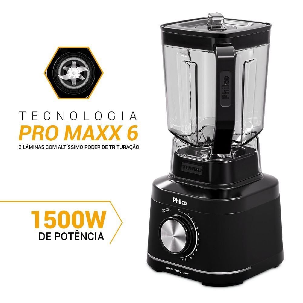 Liquidificador Philco PLQ15A Turbo 1500W 12 Velocidades