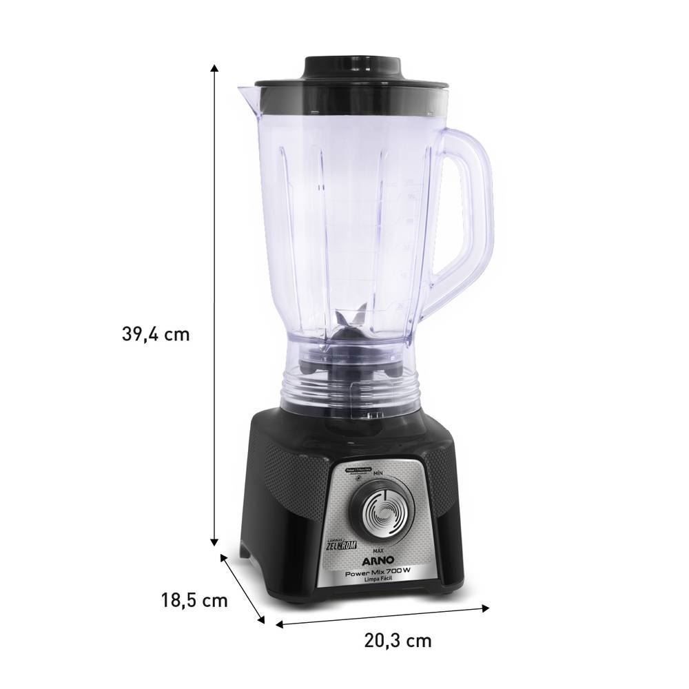 Liquidificador Arno Powermix 700W Limpa Fácil Preto LQ35