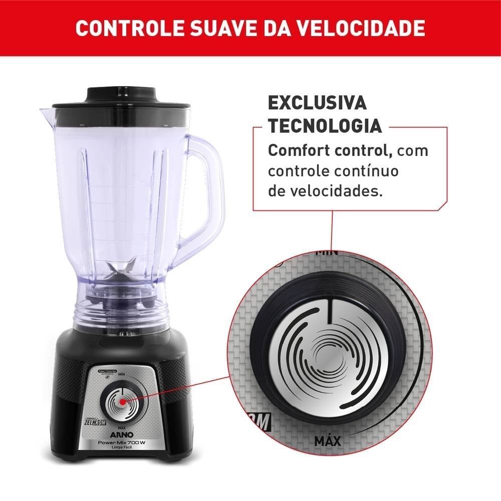 Liquidificador Arno Powermix 700W Limpa Fácil Preto LQ35