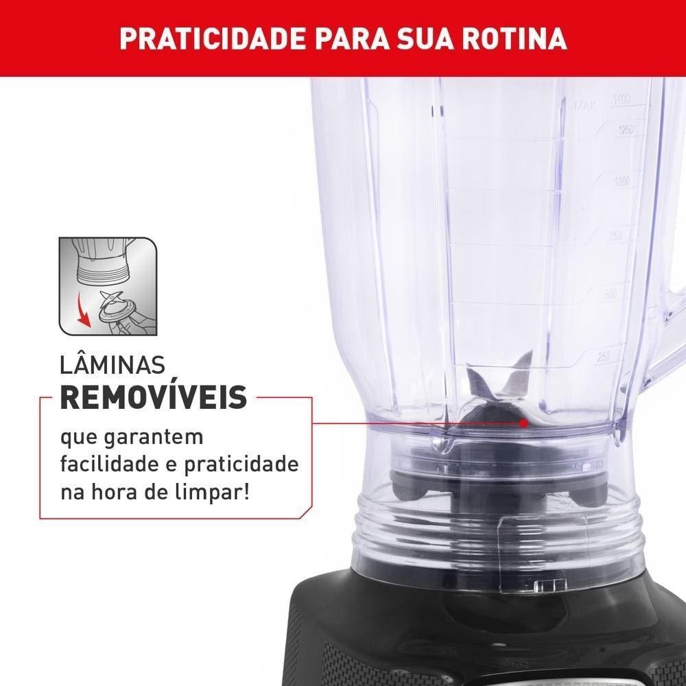 Liquidificador Arno Powermix 700W Limpa Fácil Preto LQ35
