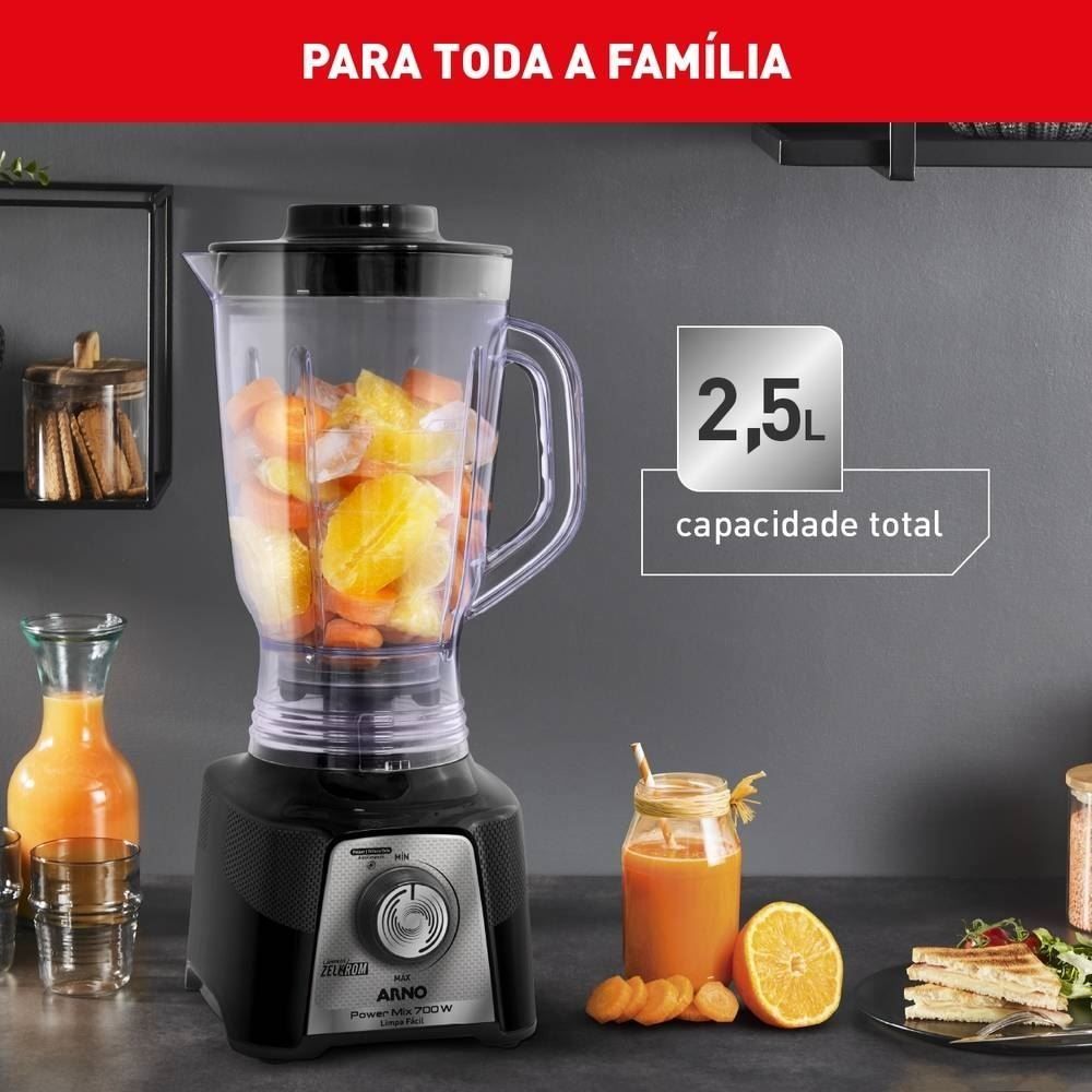 Liquidificador Arno Powermix 700W Limpa Fácil Preto LQ35