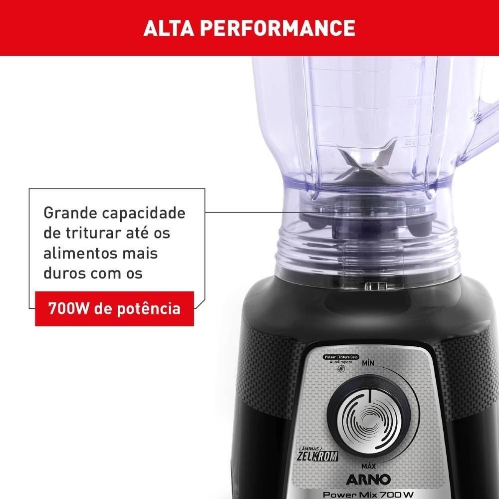 Liquidificador Arno Powermix 700W Limpa Fácil Preto LQ35