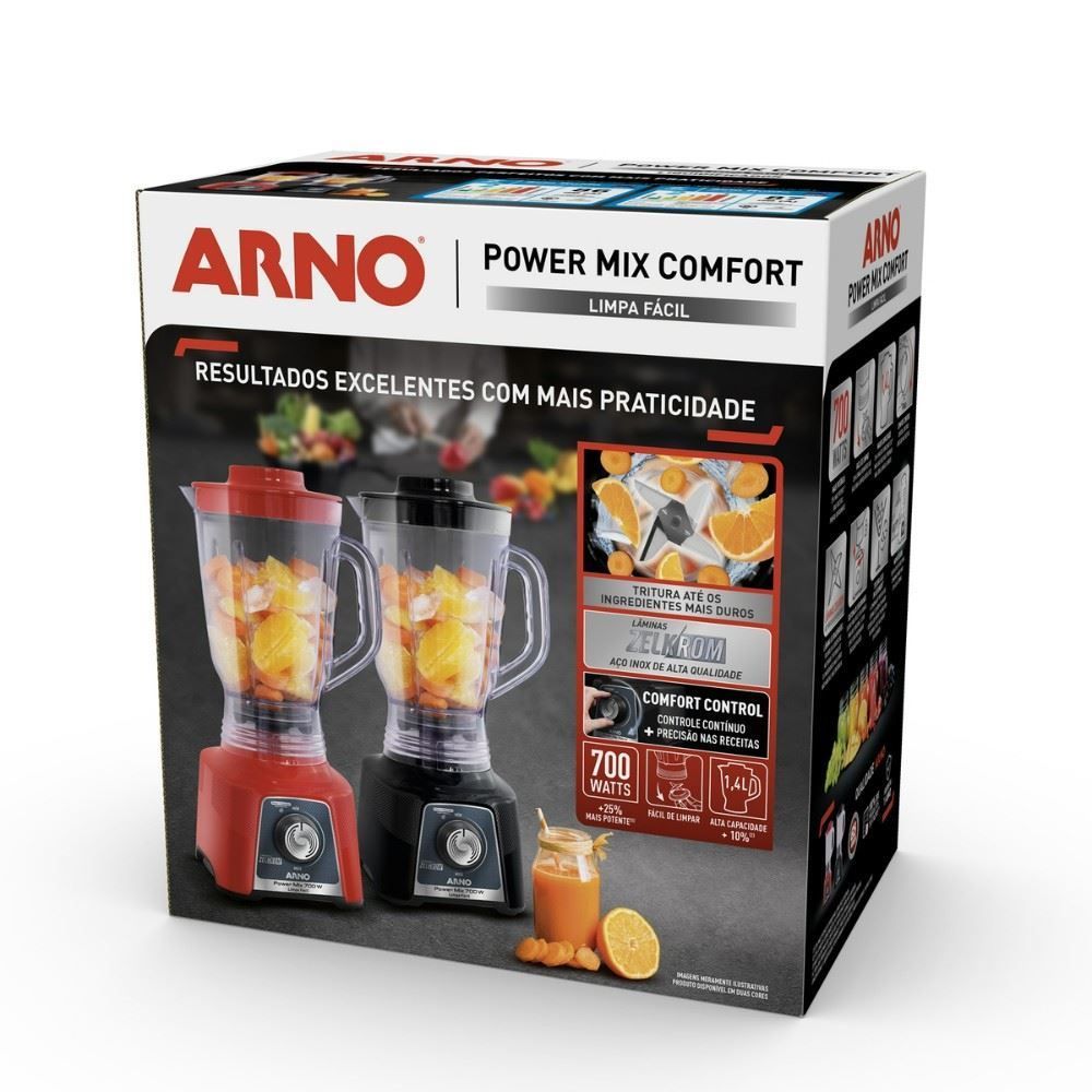 Liquidificador Arno Powermix 700W Limpa Fácil Preto LQ35