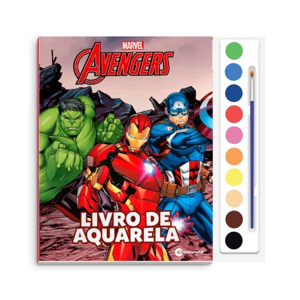 Livro Aquarela Pop Vingadores Culturama Editora - Para Colorir