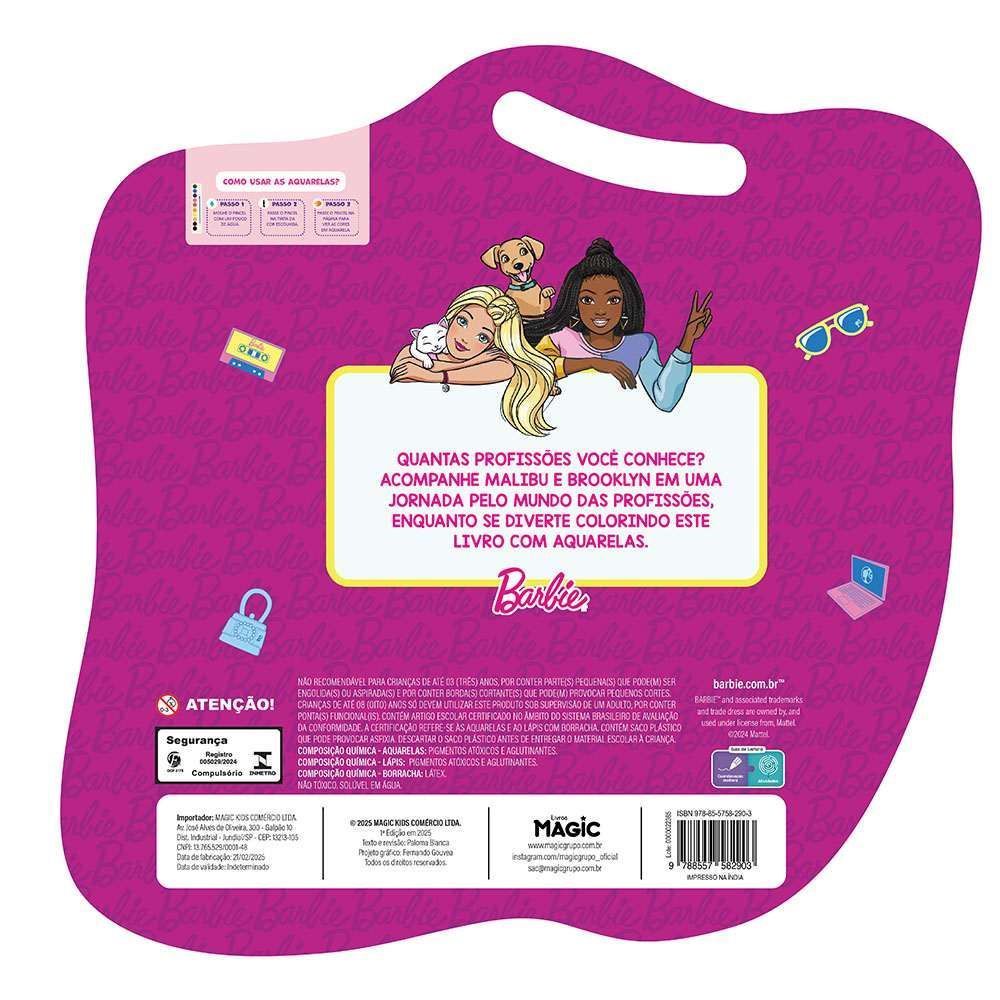 Livro Barbie Passatempo para Colorir Magic Kids