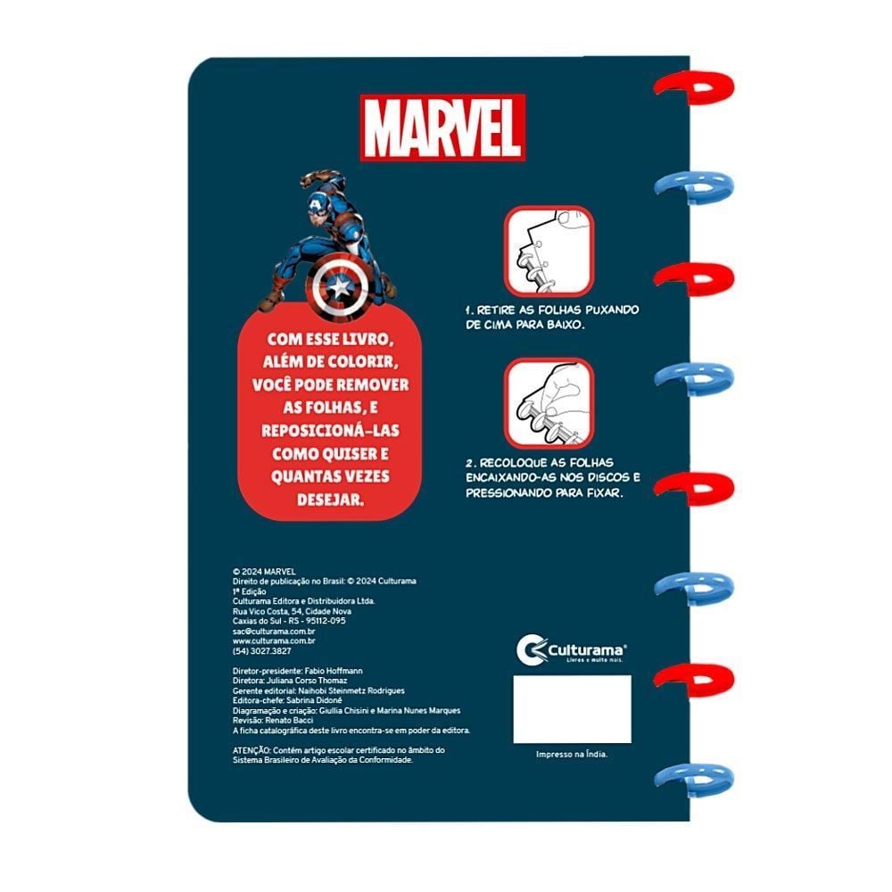 Livro com Disco para Ler e Colorir Marvel Culturama