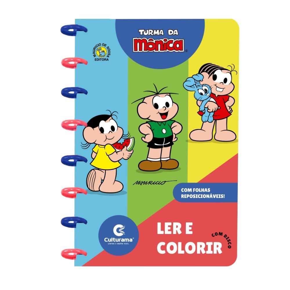 Livro com Disco para Ler e Colorir Turma da Mônica Culturama