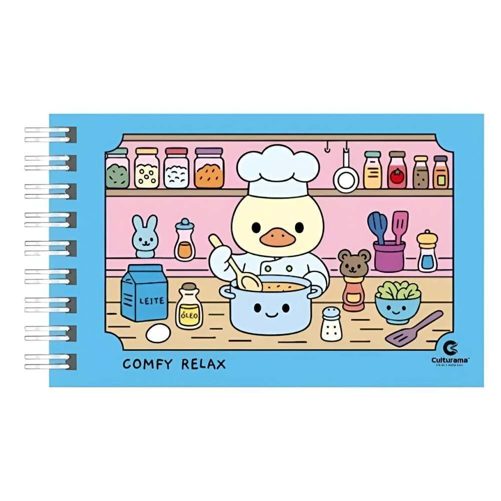 Livro Comfy Relax Azul Capa Dura Culturama - Para Colorir