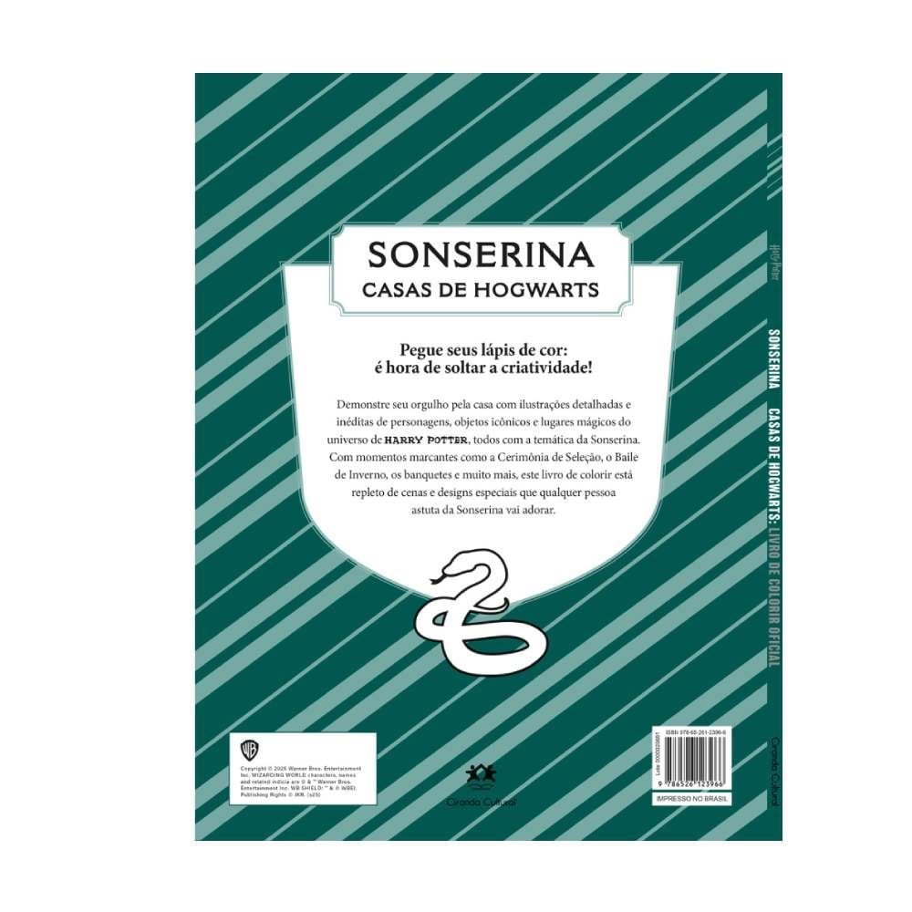 Livro Harry Potter Casas De Hogwarts Sonserina Ciranda Cultural - Para Colorir