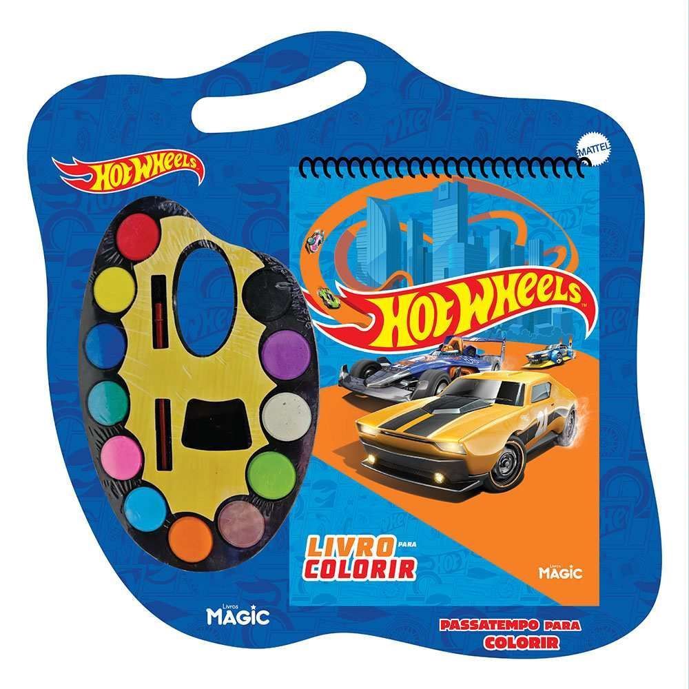 Livro Hot Wheels Passatempo para Colorir Magic Kids
