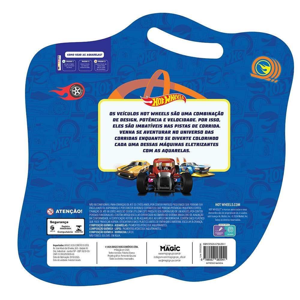 Livro Hot Wheels Passatempo para Colorir Magic Kids