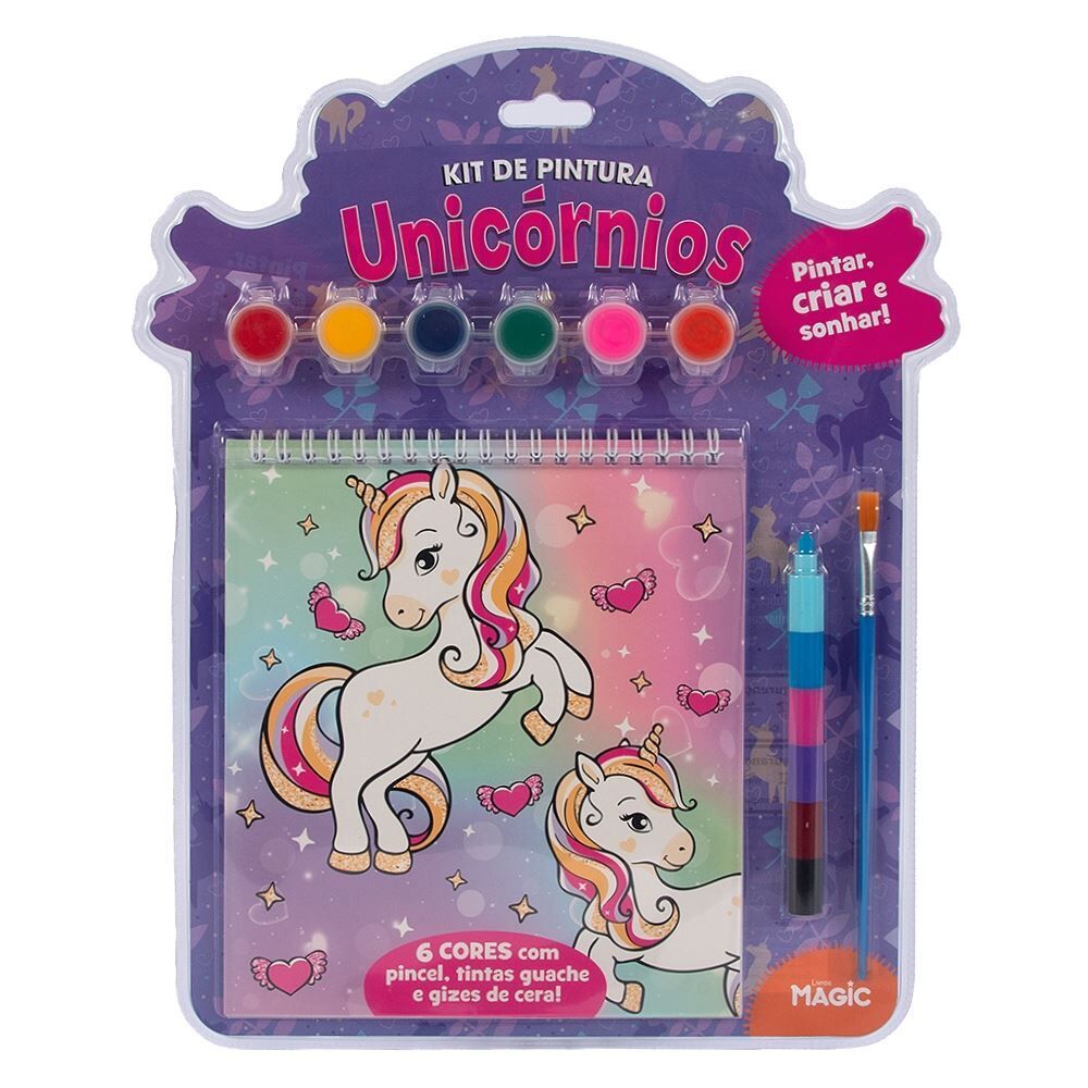 Livro Kit de Pintura Unicórnios Criar e Sonhar Magic Kids - Magic Kids