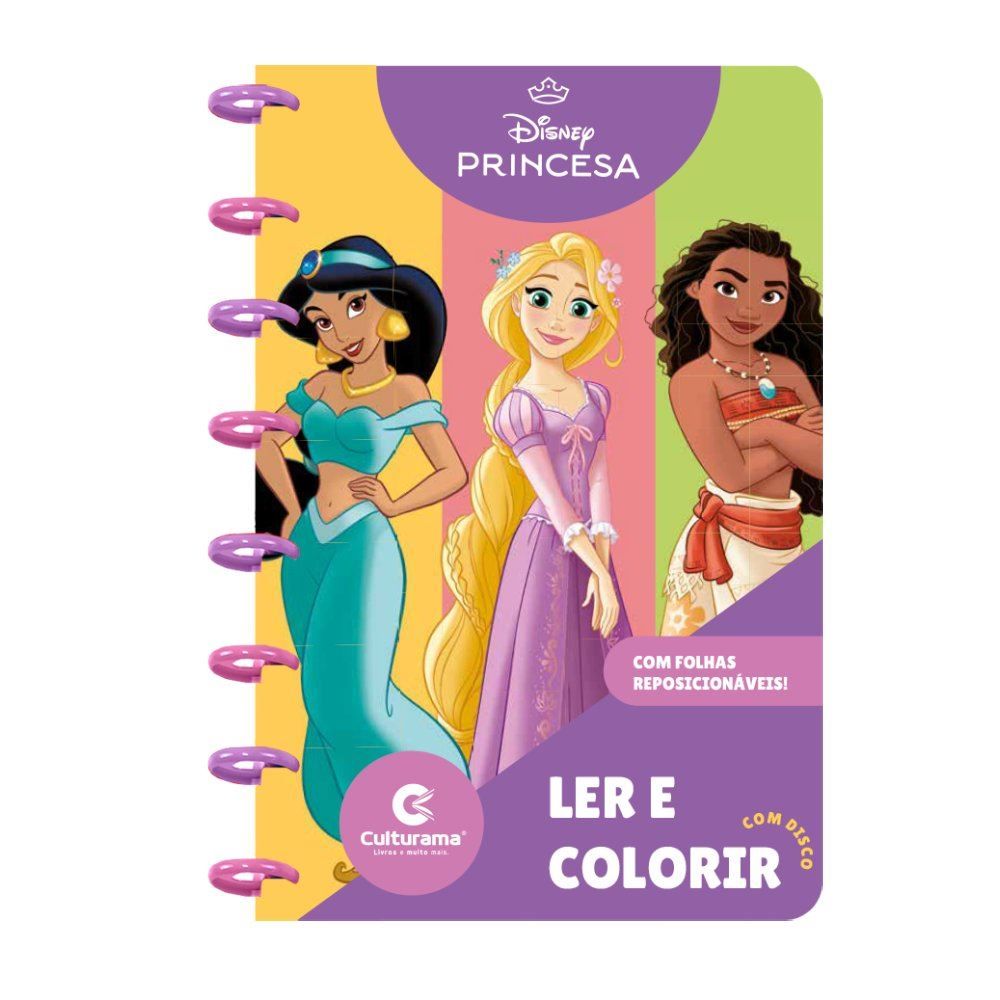 Livro para Ler e Colorir com Disco Disney Princesas Culturama