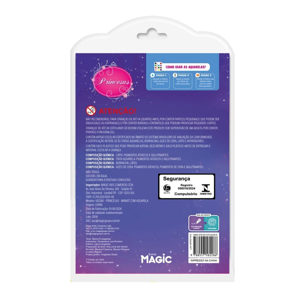 Livro Princesas Minikit com Aquarela - Magic Kids