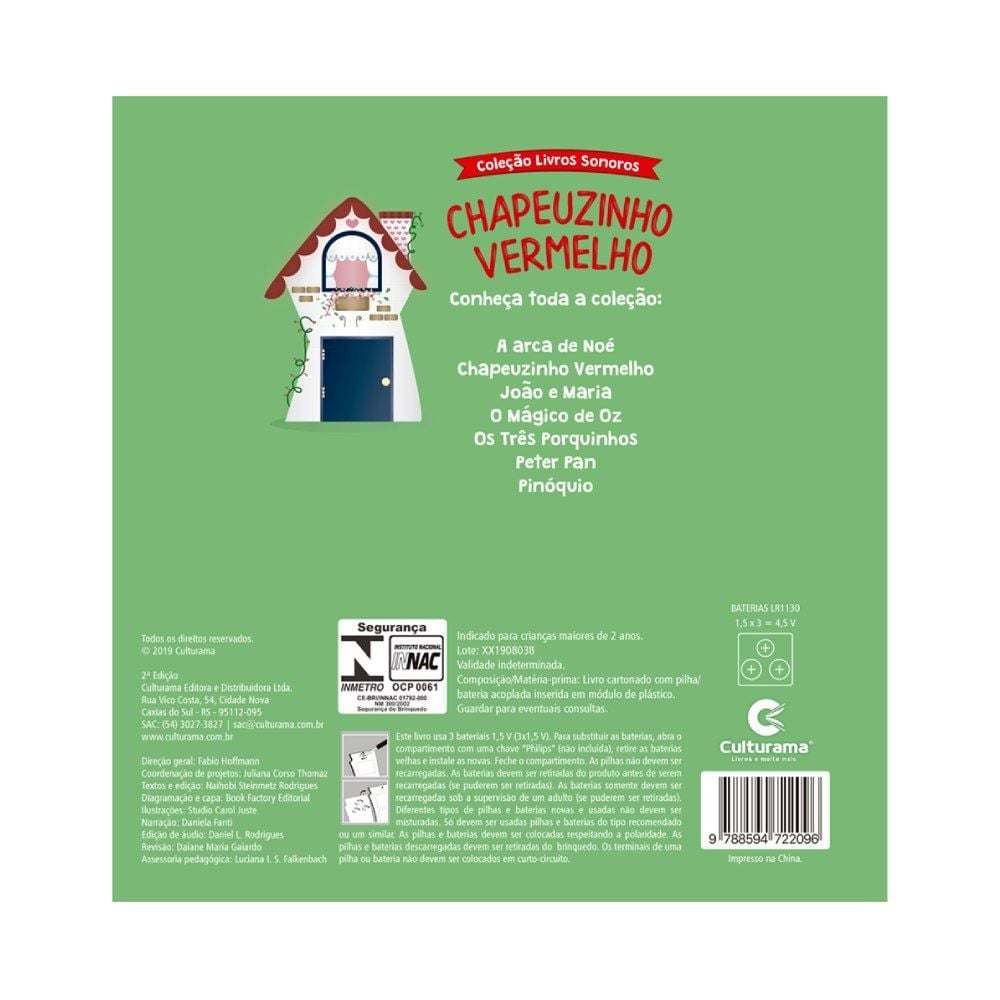 Livro Sonoro Chapeuzinho Vermelho - Culturama