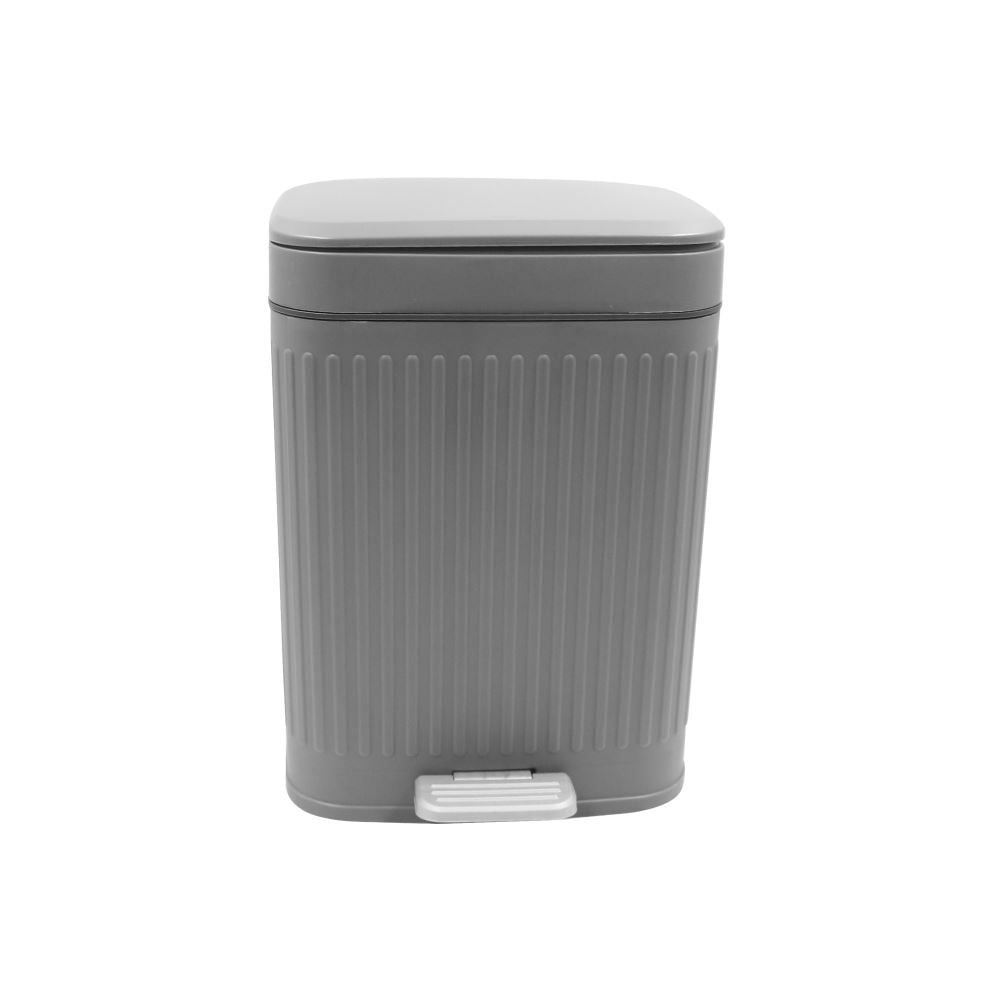 Lixeira Quadrada Plástica com Pedal Havan Casa 8 Litros - Cinza