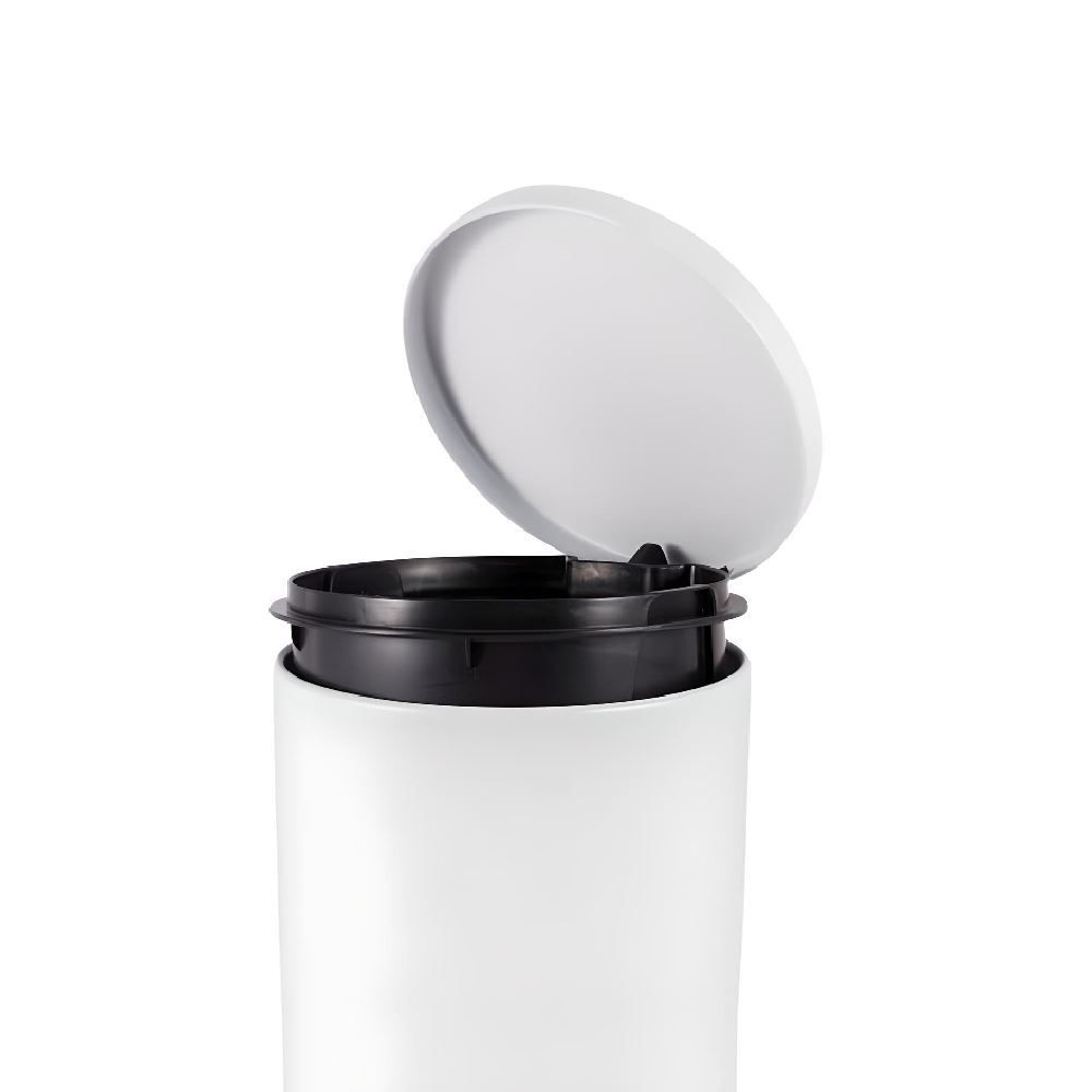 Lixeira Redonda Com Pedal Matte Camesa 5 Litros - Branco