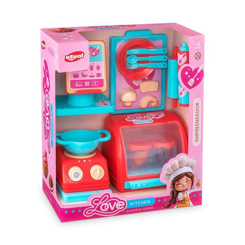 Kit Infantil Love Kitchen Chef Cozinha Usual Brinquedo