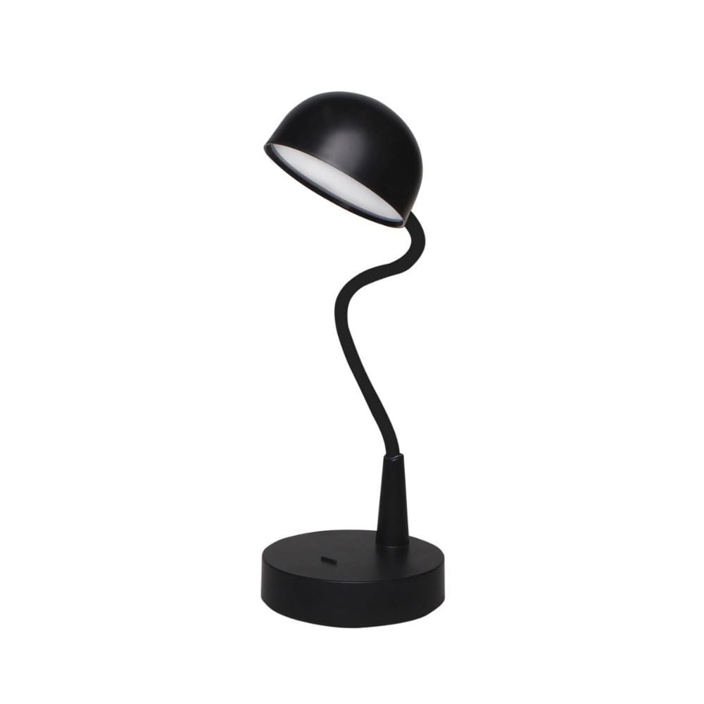 Luminaria De Mesa Led Taschibra Cup Preta Recarregavel Usb