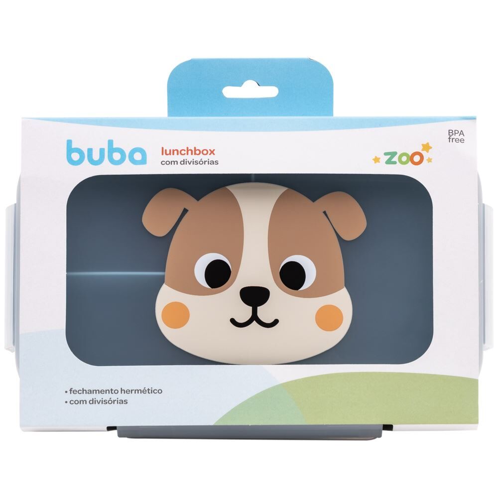 Lancheira com Divisórias Lunchbox Buba Zoo - Cachorro