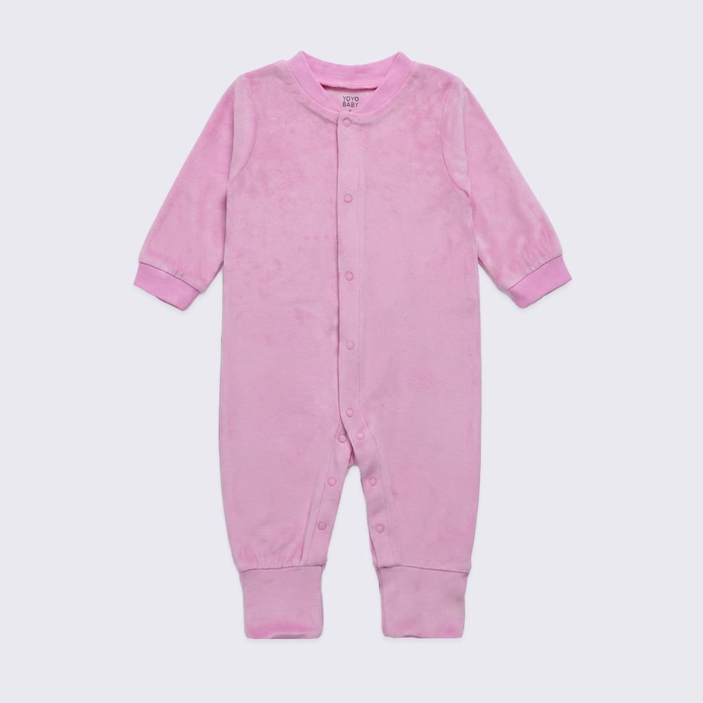 Macacão Bebê Menina Em Plush Com Pé Reversível Yoyo Baby