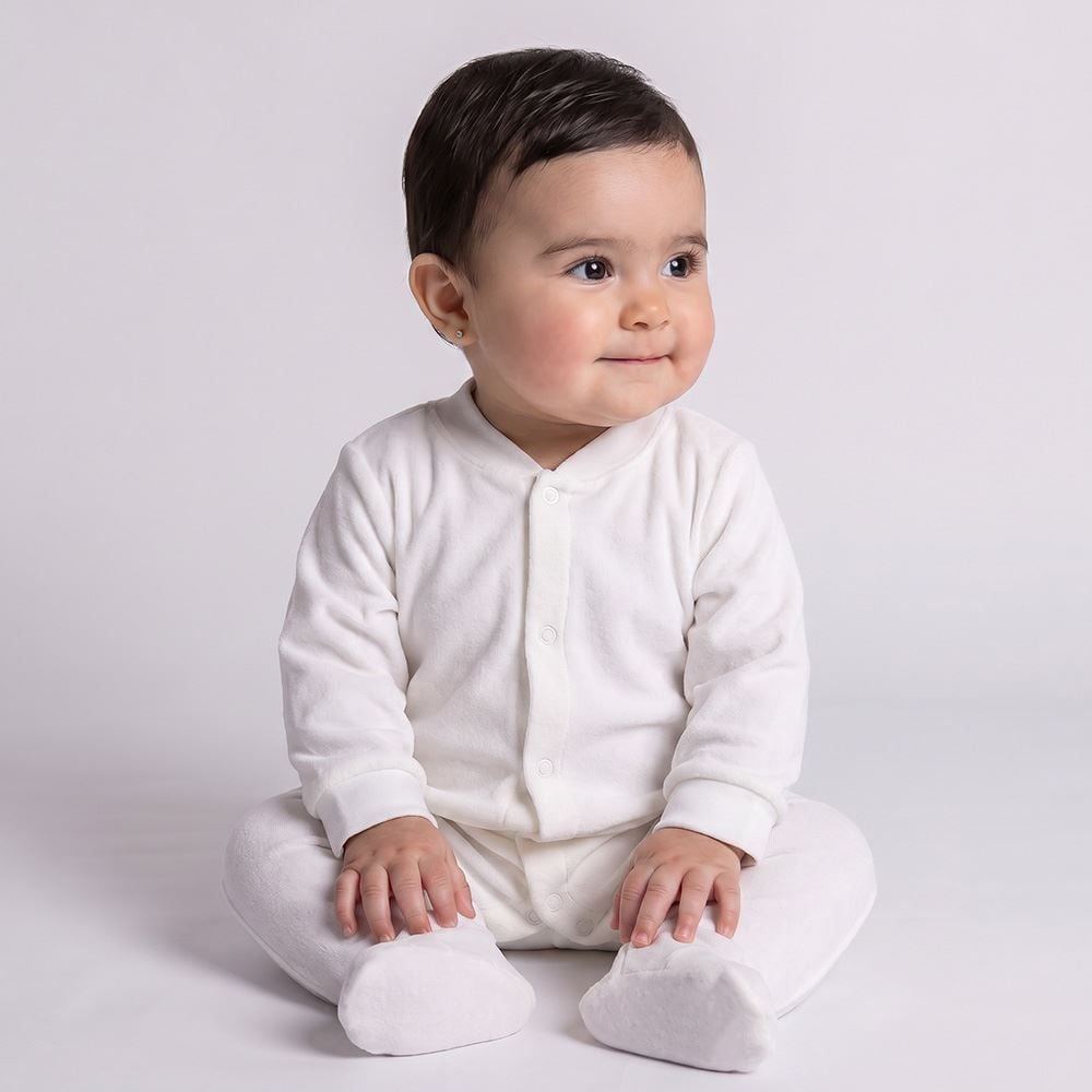 Macacão Bebê Menina Em Plush Com Pé Reversível Yoyo Baby