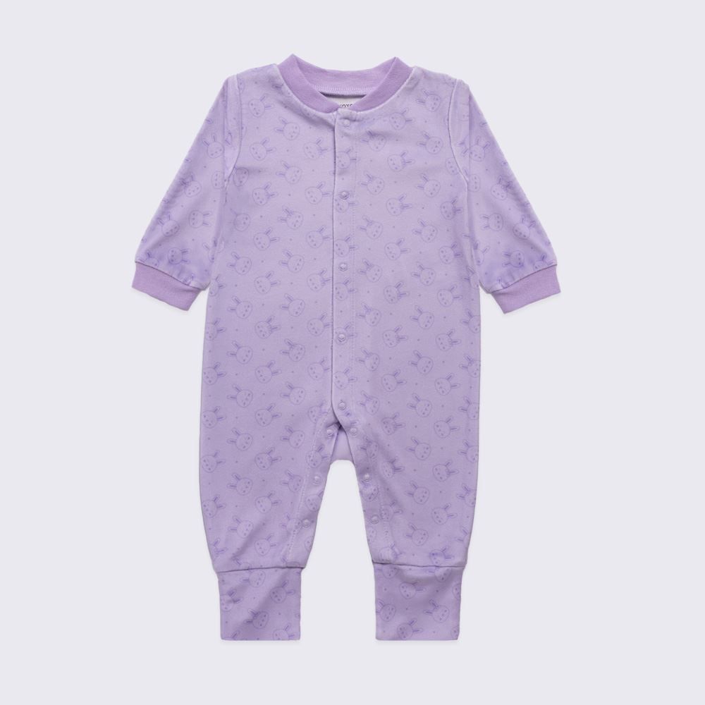Macacão Bebê Menina Em Plush Com Pé Reversível Yoyo Baby