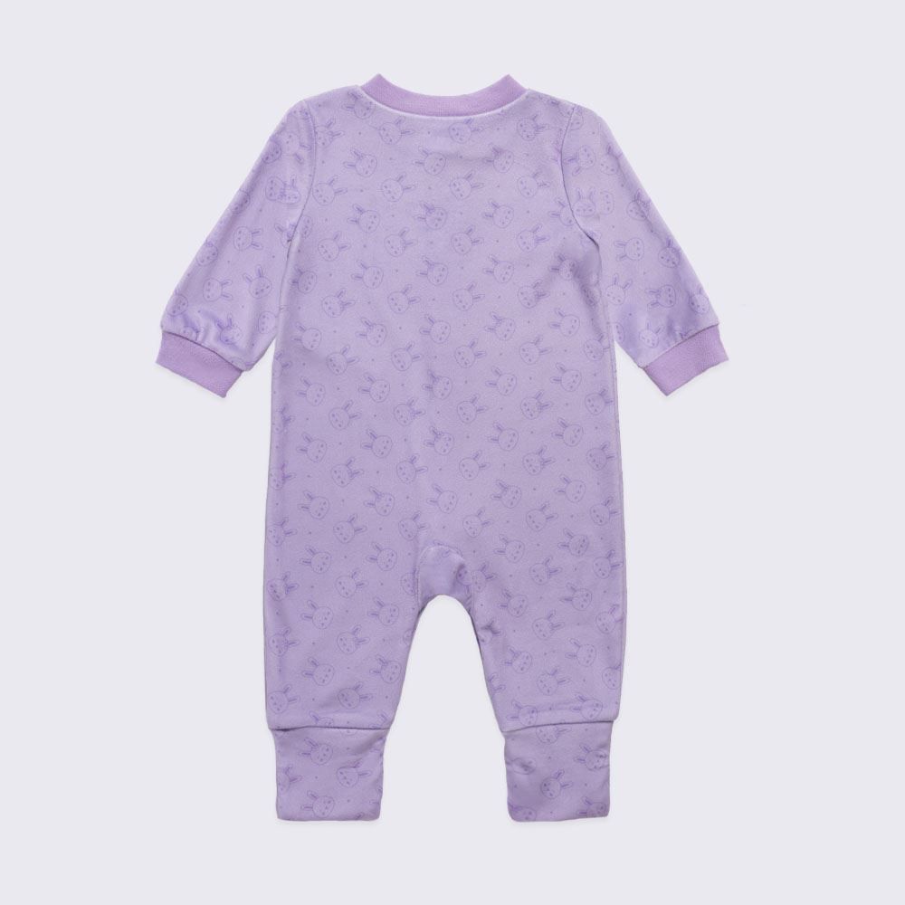 Macacão Bebê Menina Em Plush Com Pé Reversível Yoyo Baby