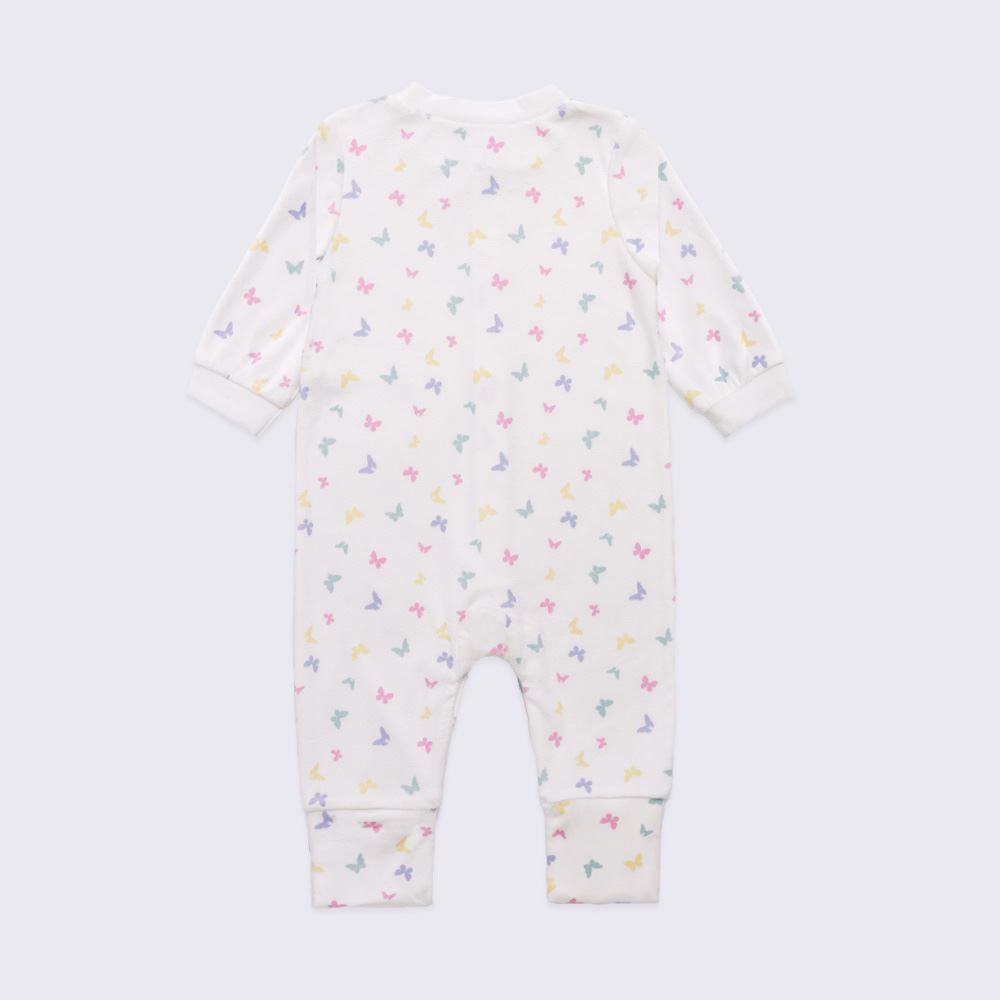 Macacão Bebê Menina Em Plush Com Pé Reversível Yoyo Baby