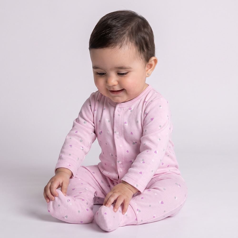 Macacão Bebê Menina Longo Com Pé Reversível Yoyo Baby