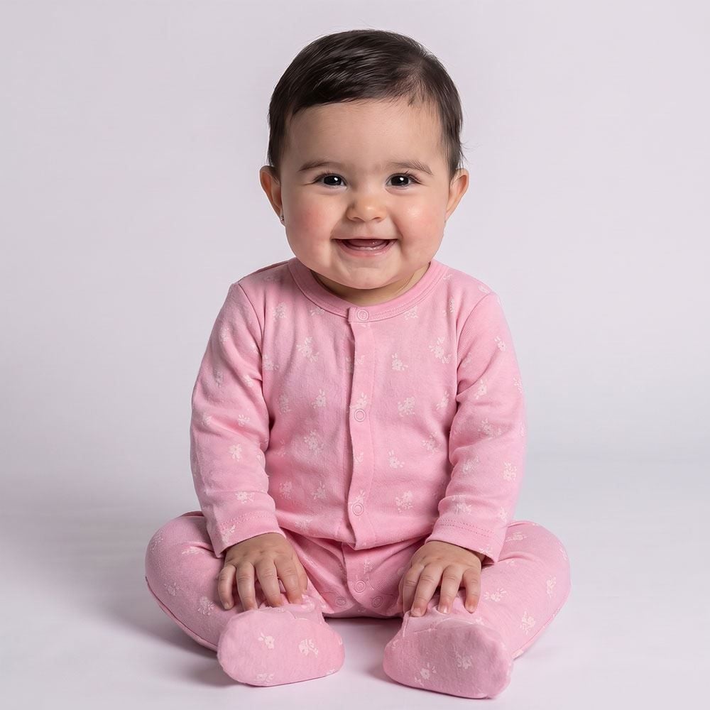 Macacão Bebê Menina Longo Com Pé Reversível Yoyo Baby