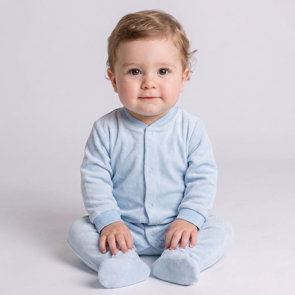 Macacão Bebê Menino Em Plush Com Pé Reversível Yoyo Baby