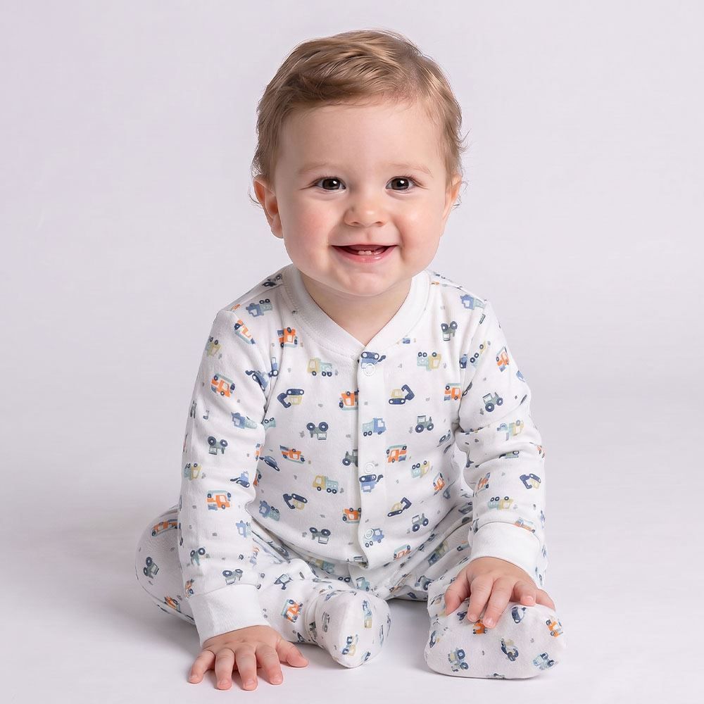 Macacão Bebê Menino Em Plush Com Pé Reversível Yoyo Baby