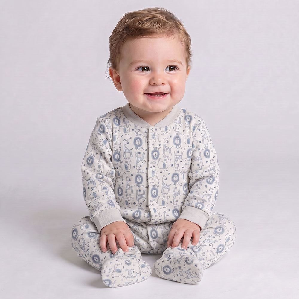 Macacão Bebê Menino Em Plush Com Pé Reversível Yoyo Baby